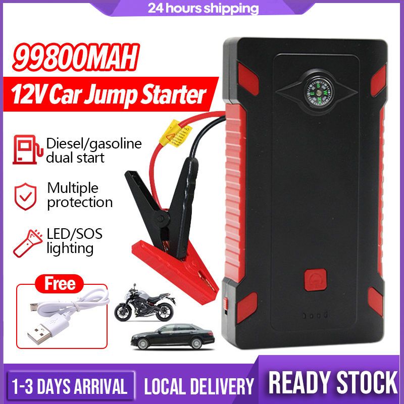 99800mAh 12V Emergency Jump Start Powerbank Booster Tire Portable Jumper Battery Power Bank Car Starter_autovado.com