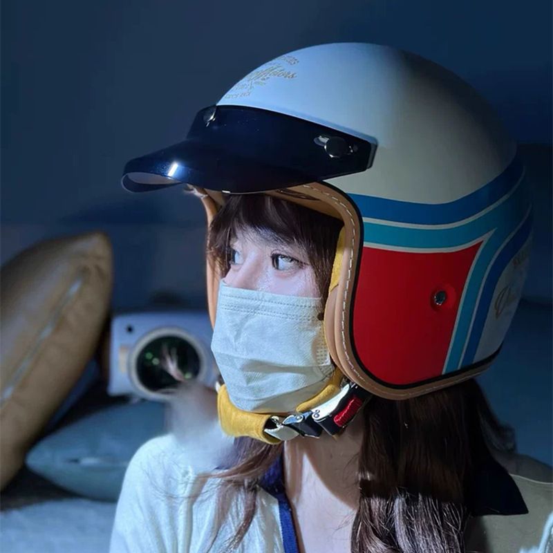 MT-5 3C Certification Vehicle Men's And Women's Half Helmets With Built-in Goggles Riding Helmet, Four Season Electric_autovado.com