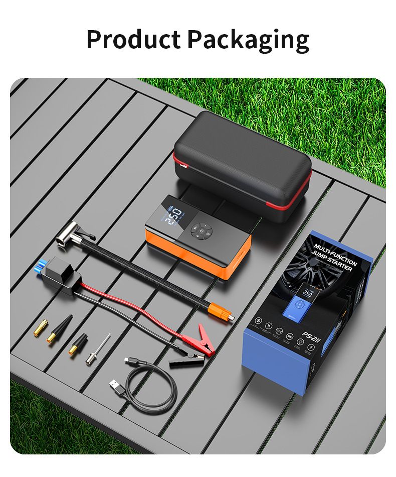 Jump Starter Air Pump Combo Car Battery Emergency Power Bank Ignition Tool_autovado.com