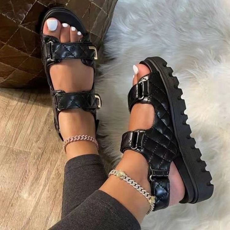 Women's fashion new large size platform sandals round head small wind sandals_autovado.com