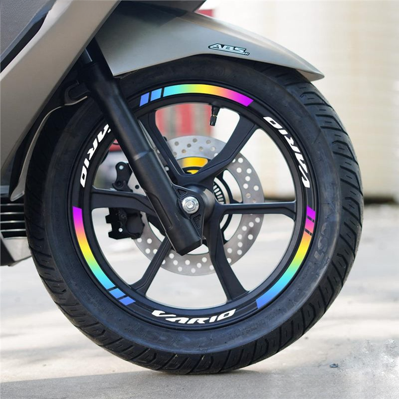 Suitable For Honda VARIO Motorcycle 14inch Wheel Rim Reflective Waterproof Personalized Creative Colorful Tire Warning_autovado.com