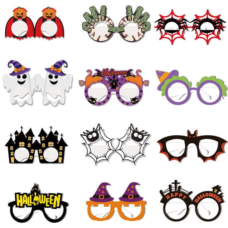 Unisex Halloween party funny glasses children's photo props holiday party decorative paper glasses._autovado.com