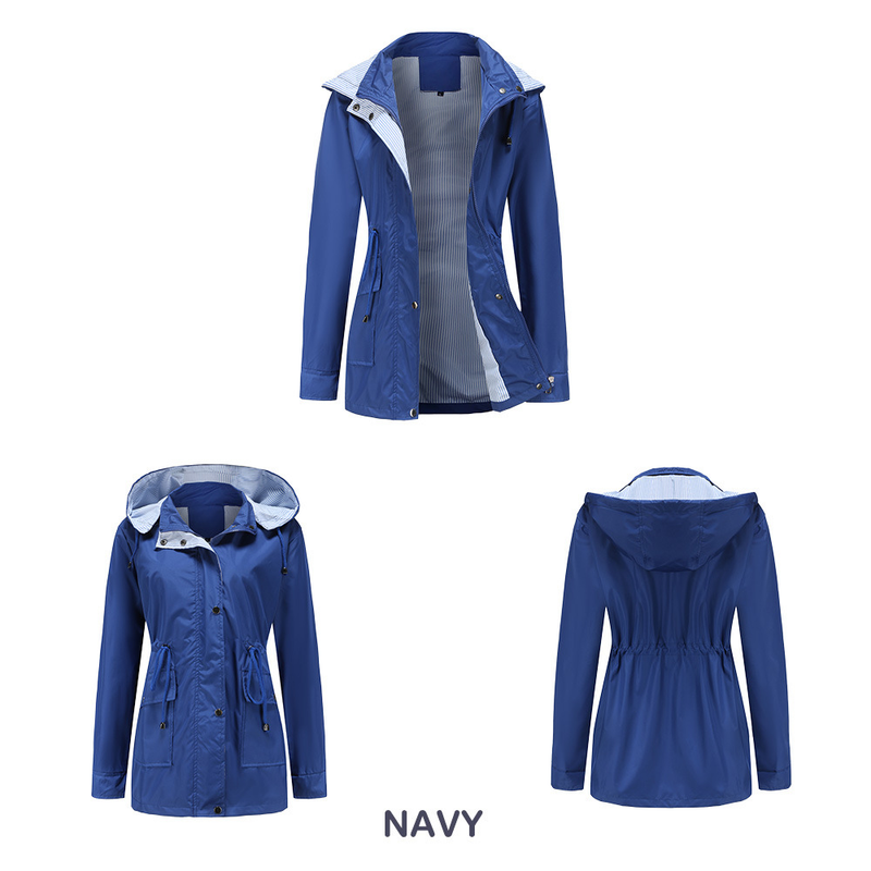 Women's Clothing new autumn and winter detachable hood windbreaker women women's clothing large size women's jacket raincoat_autovado.com