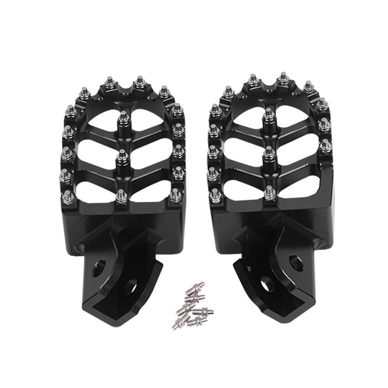 S2R CNC Aluminum Alloy Anti-Slip Foot Pegs For Electric Dirt Bike - Universal Fit, Durable & Lightweight (Black/Red/Silver)_autovado.com