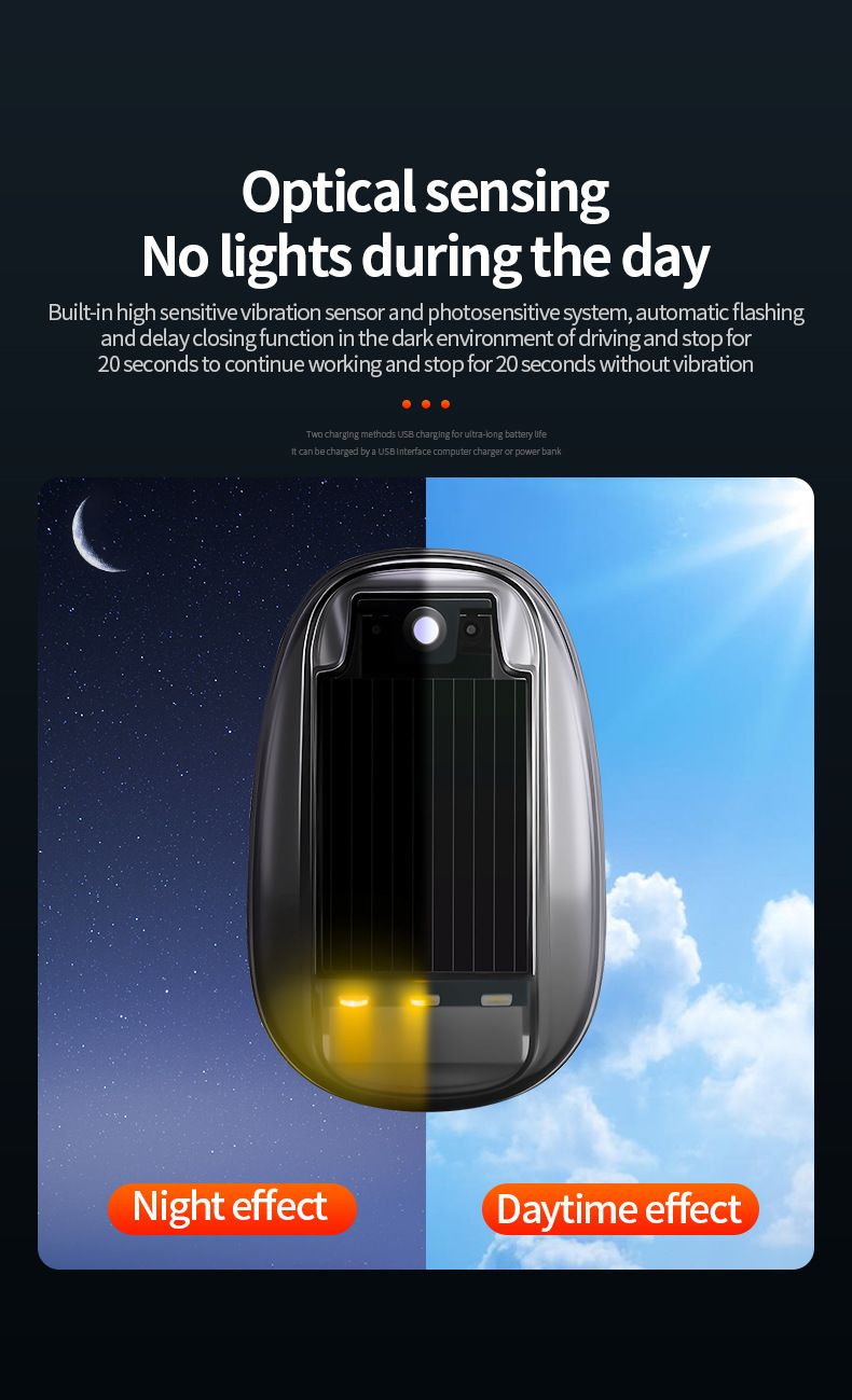 Solar Car LED Flashing Color Roof Mouse Modification No Wiring Remote Control Anti-Collision Warning Light_autovado.com