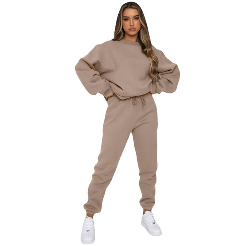 fashion suits for women long-sleeved loose round neck sweatshirt casual sports trousers_autovado.com