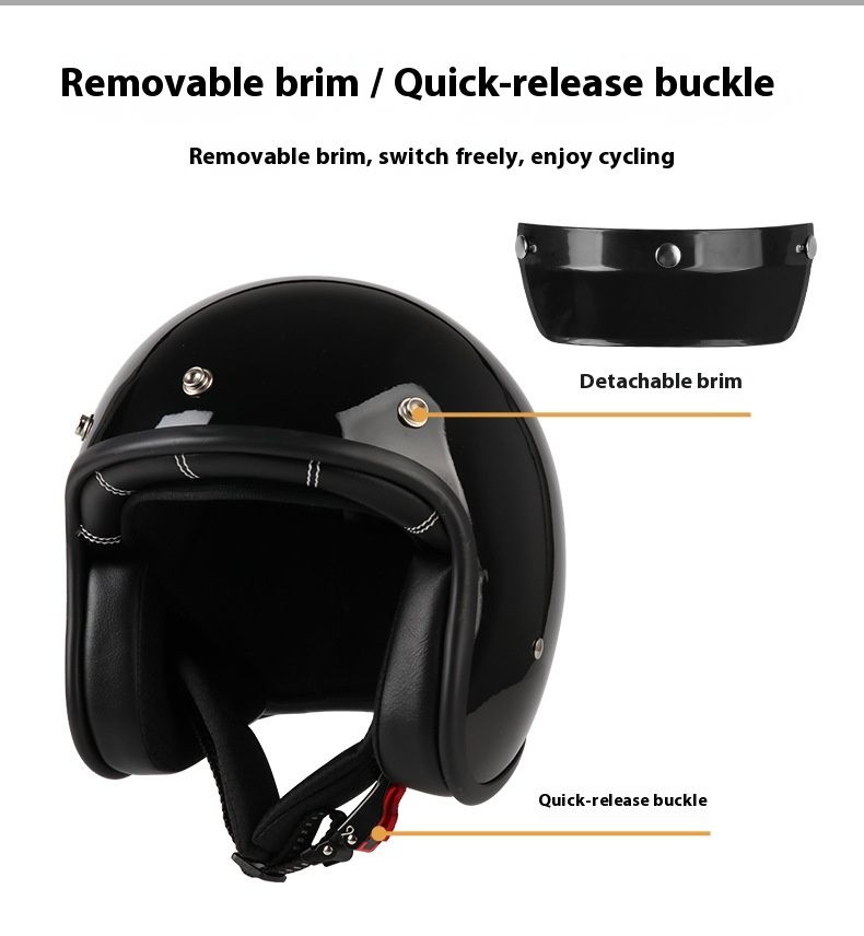 Retro Motorcycle Helmet 3/4 Open Face With Bluetooth & Interchangeable Goggles - ABS Lightweight Safety Helmet For Men & Women_autovado.com