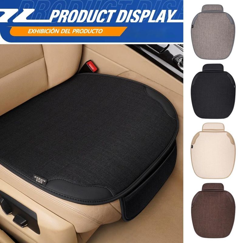 Flax Cover Cool Breathable Fabric Car Front Cushion/Rear Seat Cushion Four Seasons Universal_autovado.com