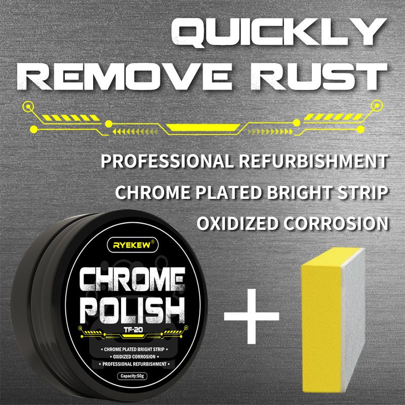 Ryekew Car Door And Window Metal Polishing Bright Strip Paste Chrome Parts Repair Refurbishment Agent_autovado.com