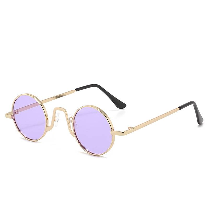Unisex Prince Mirror Steampunk Retro Small Round Sunglasses Small Frame Sunglasses Glasses_autovado.com