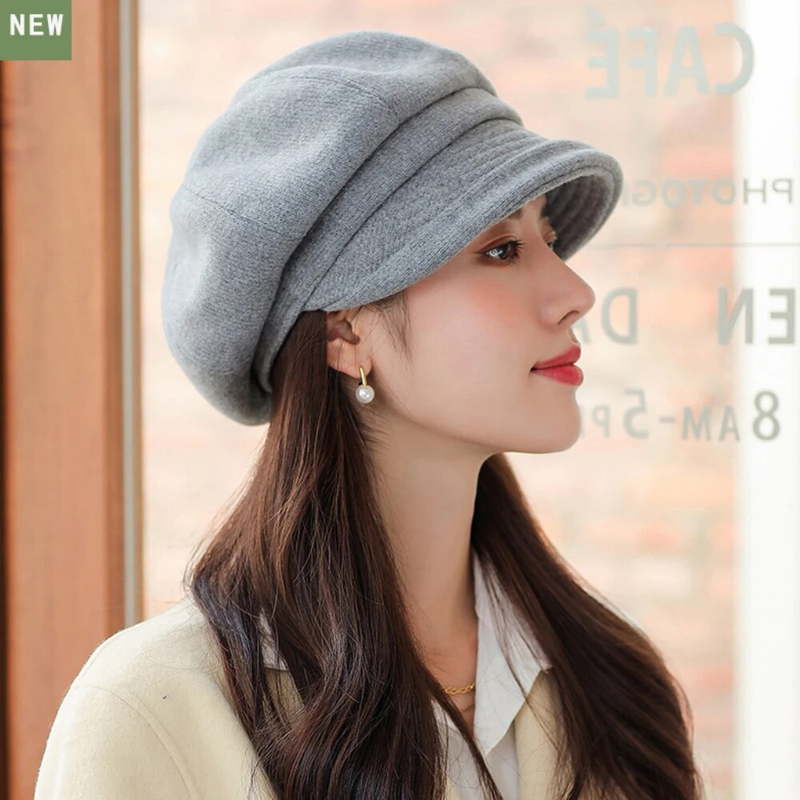 Hot Sale HT4270 Berets Women Solid Plain Autumn Winter Ladies Vintage Artist Painter Beret Hat Female Roll Brim Octagonal Cap_autovado.com