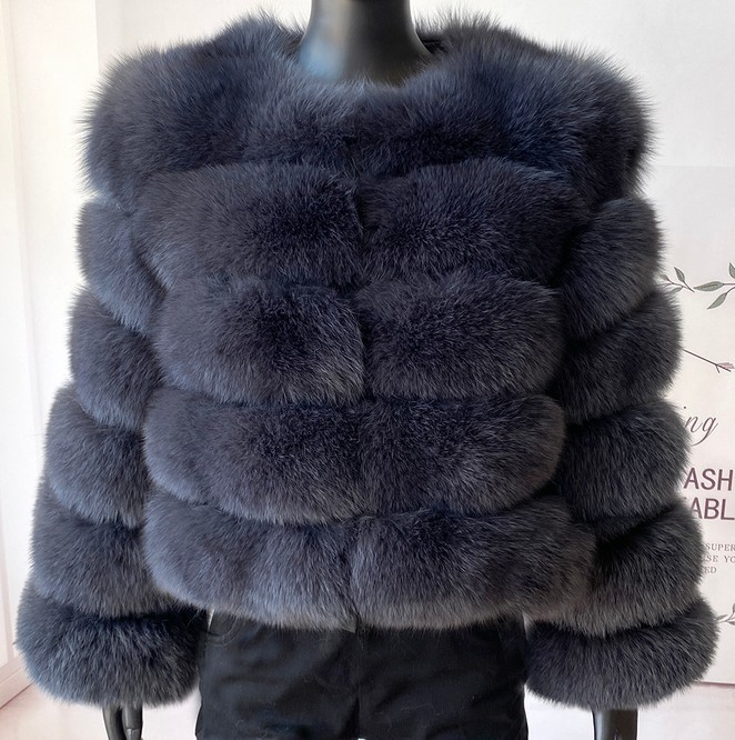 Women's Clothing fur coat fox fur patchwork winter thick warm long sleeve short fur coat_autovado.com