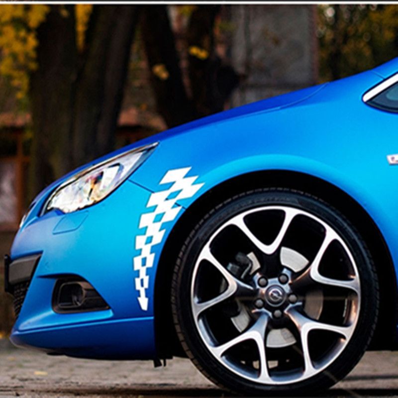 New Product Grid Flag Arch Reflective Scratch Blocking Long Strip Car Wheel Sticker Matching_autovado.com