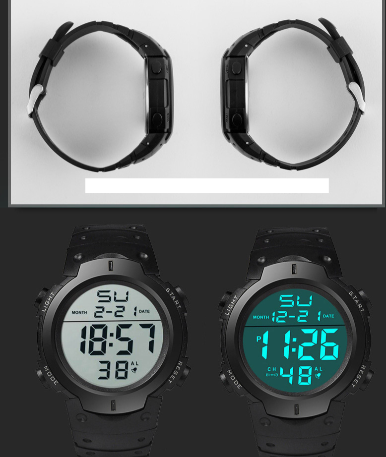 Factory wholesale male and female student fashion large screen electronic watch Middle School student girlfriends couple sports electronic watch_autovado.com