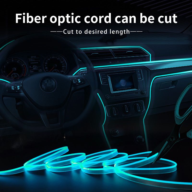New Universal Atmosphere Car Interior Fiber Optic Ambient Modified Central Control Dashboard Decorative Light_autovado.com