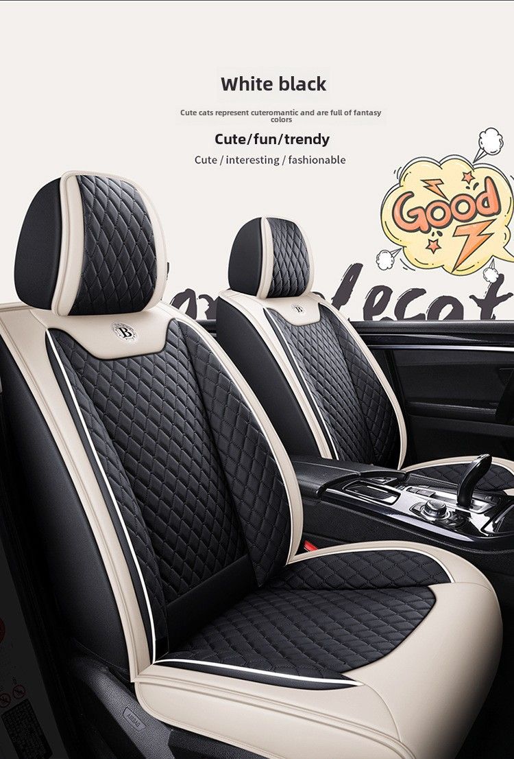 Car seat cushion four seasons universal fully surrounded cute seat cover goddess seat cushion all-inclusive car seat cover winter car interior_autovado.com
