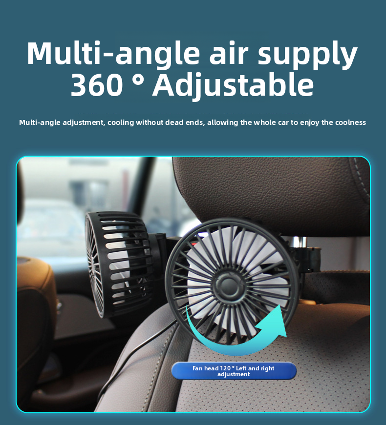 F4207 Rear Dual Head Fan USB Car Vehicle Use_autovado.com