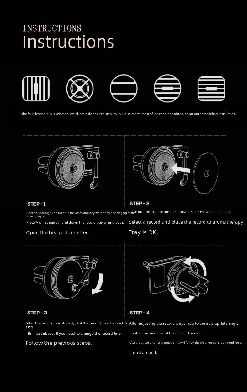 Jay Chou Retro Car Record Machine Aromatherapy Car Air Outlet Rotary Balm Film Cross-border Car Interior Decoration Ornaments_autovado.com