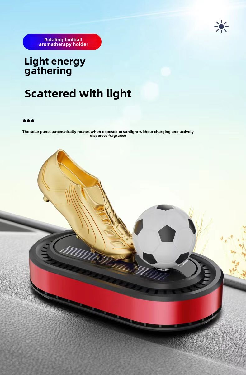 Solar rotating football gold boots ornaments cross-border car perfume seat new car aromatherapy lasting light fragrance_autovado.com