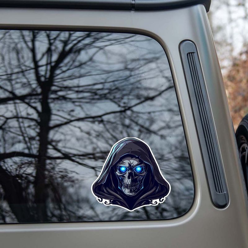 Halloween ghost face car stickers animal stickers motorcycle scratch cover creative body stickers_autovado.com