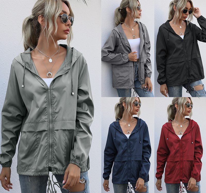 Women's Zipper Hoodie Lightweight Outdoor Hiking Raincoat Jacket Jacket Ready in Stock_autovado.com