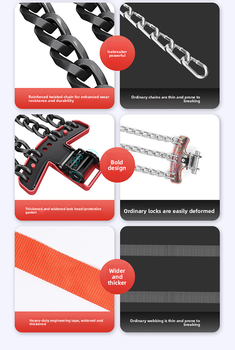 Premium New Cross-Border SUV Off-Road Sedan Universal Car Tire Anti-Slip Chains Factory_autovado.com