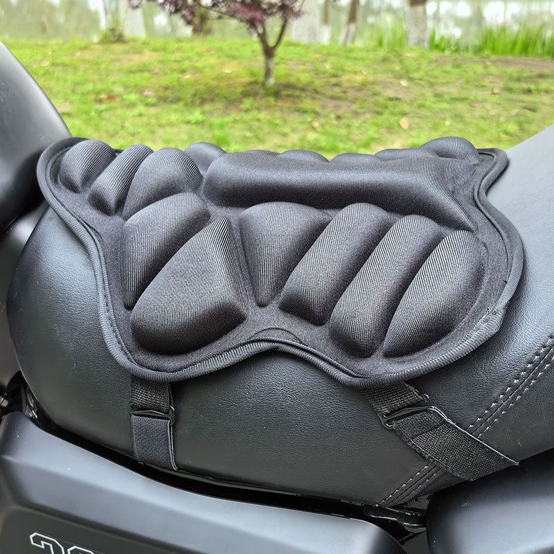 Double seater 3D shock-absorbing and breathable electric vehicle cushion, all season universal motorcycle seat cushion_autovado.com