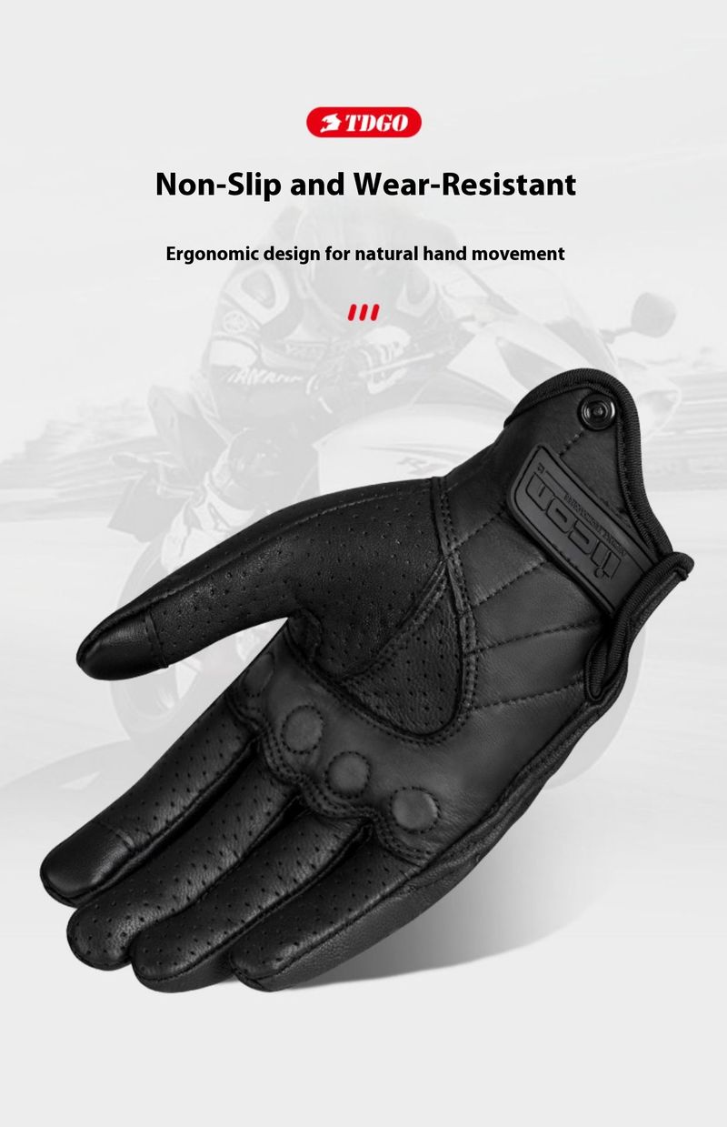 Motorcycle Gloves – Premium Lambskin & Cowhide (Windproof/Touchscreen/Breathable, All-Season Riding, M/L/XL, Black/Yellow)_autovado.com