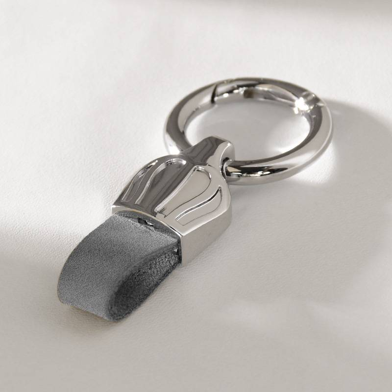 Crown Frosted Cowhide Car Keychain Light Luxury Men And Women Ring Keychain Laser Engraved Genuine Leather Pendant_autovado.com