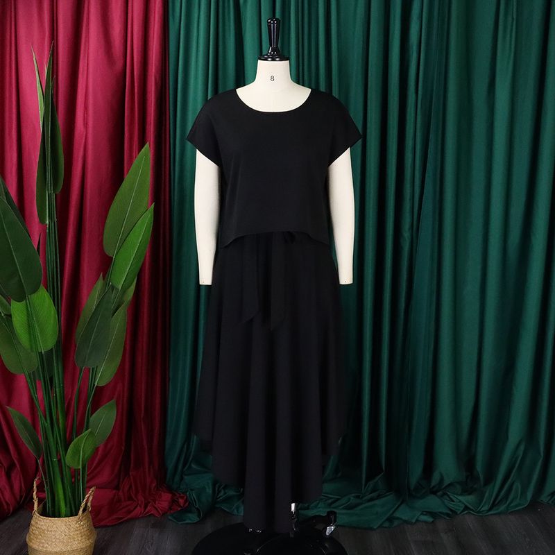 Women's Clothing plus size women's clothing 2023 new fashion temperament casual tops big swing skirt suit_autovado.com