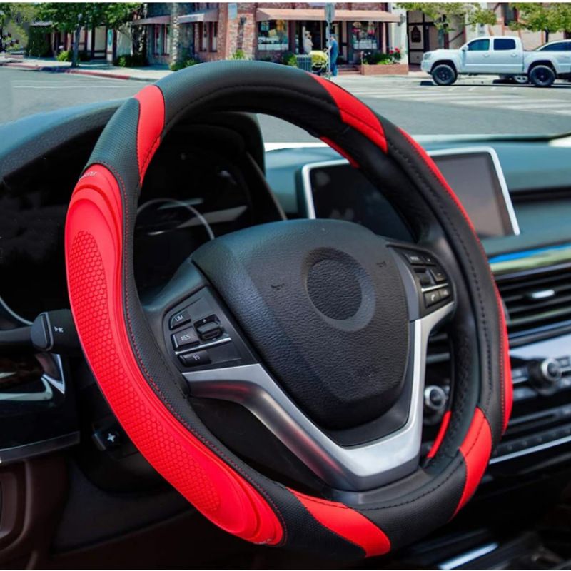 Fashionable Stitching Of Steering Wheel Available In All Seasons, Leather , Concave And Convex Massage, Car Handle_autovado.com