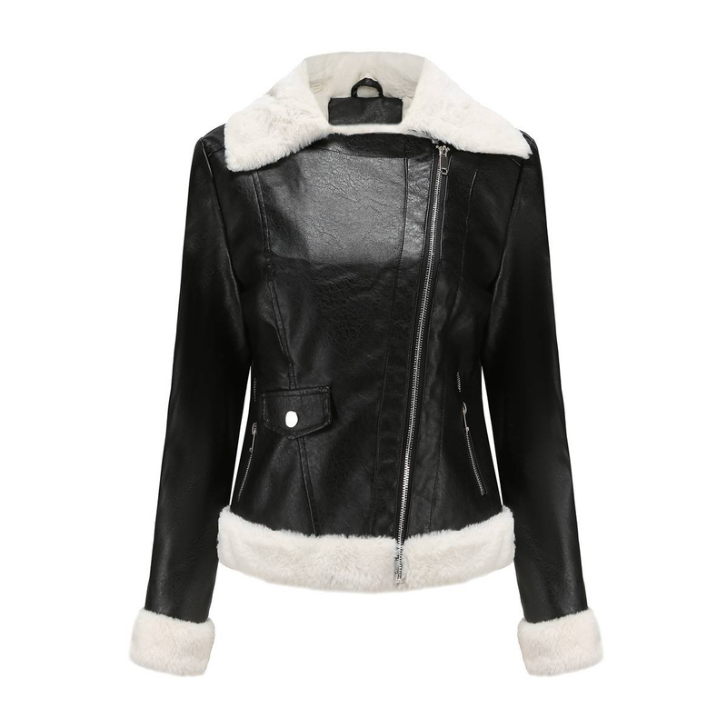 New Suede women's long-sleeved warm lapel jacket European and n commuter casual jacket_autovado.com