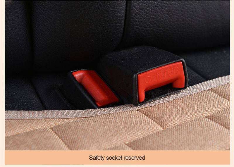 Linen Cover Flax Breathable Car Seat Cushion All Seasons Universal Non-Slip Protector Pad Fits For Sedan Van SUV Truck_autovado.com