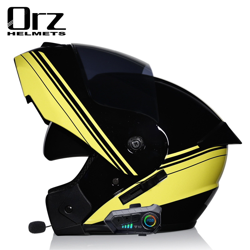 Motorcycle Accessories & Parts Bluetooth Helmet Men's and Women's Flip Up Helmet Personality Cool Double Lens Summer Internet Celebrity Hat_autovado.com