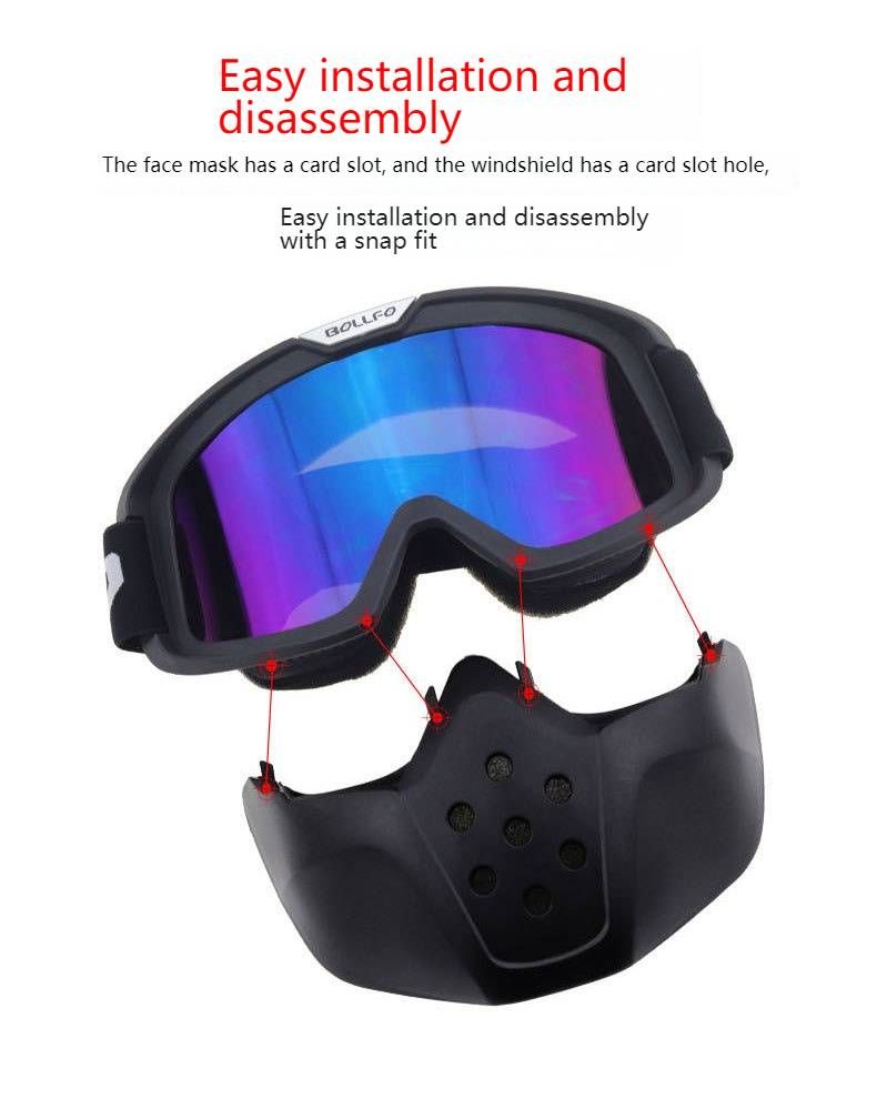 Retro Motorcycle Goggles – Anti-Fog, UV Protection, Interchangeable Lenses – Off-Road, Motocross, Cycling – Durable PC Frame_autovado.com