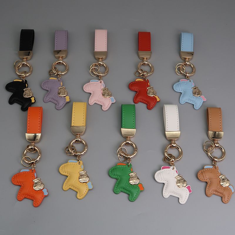 Immediately Get Rich Bracelet Keychain Leather Cartoon Pony Pendant Couple Bag Net Celebrity Car Keychain_autovado.com