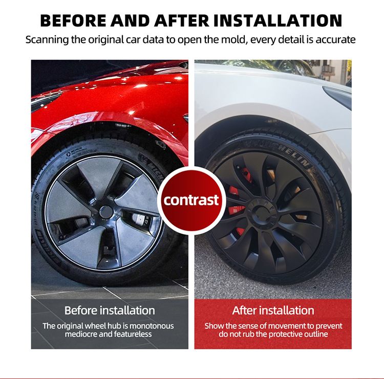 4-piece Set Of Suitable For Tesla Model 3 18inch Replacement Hub Caps 2018-2021_autovado.com