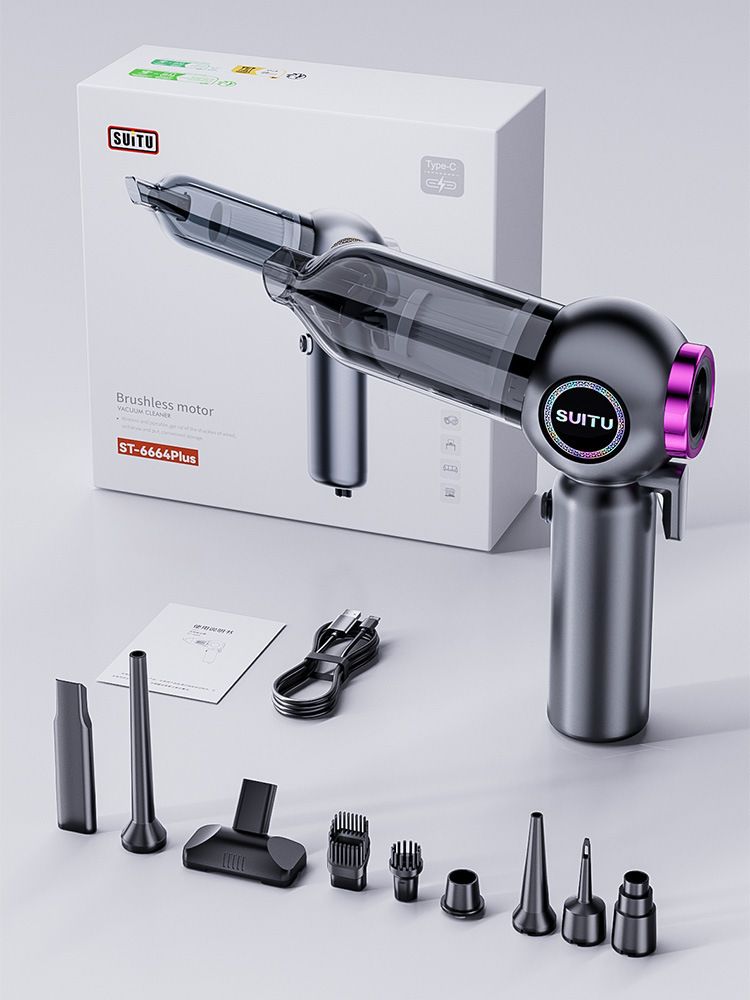 Car vacuum cleaner brushless high-power hand-held blowing suction one home car dual use_autovado.com