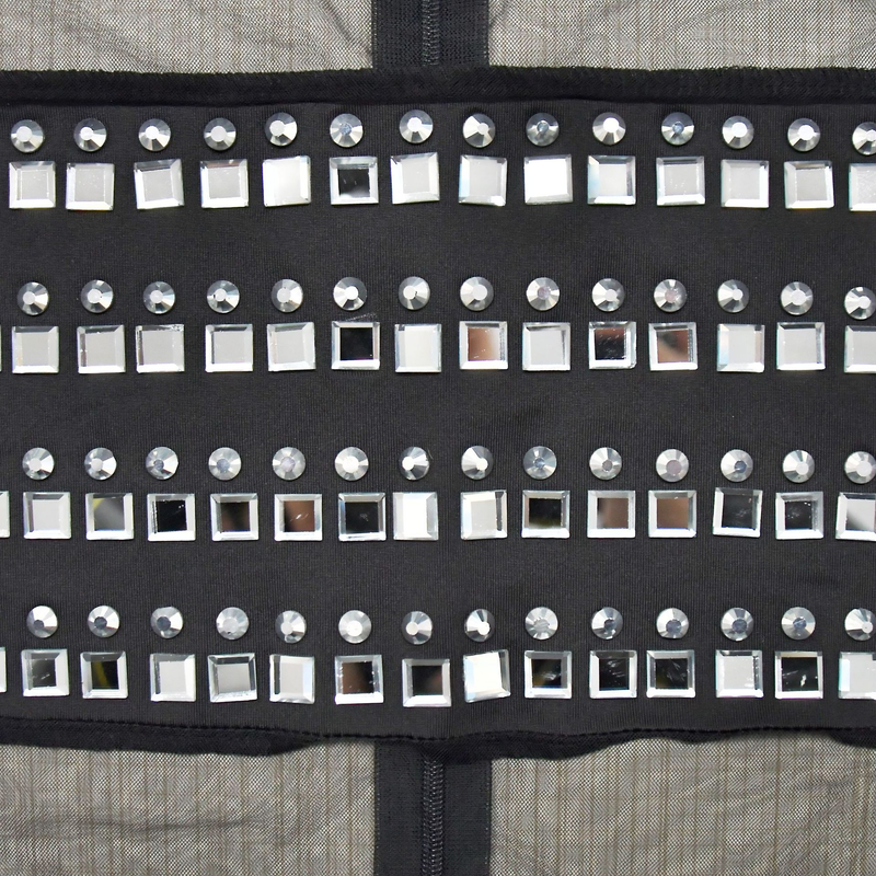 Women's solid color mesh rhinestone long-sleeved long skirt dress_autovado.com