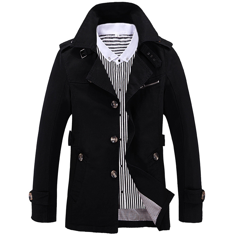Men's Clothing Men's Casual Windbreaker Mid-length Men's Coat_autovado.com