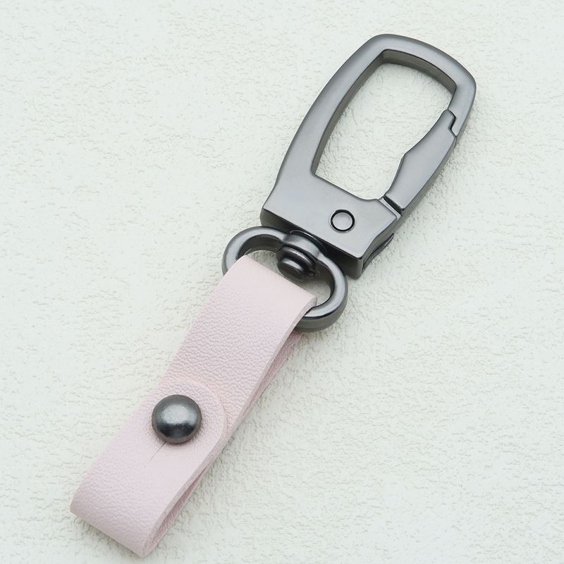Square Metal Car Keychain Pendant Creative Simple Keychain Men's And Women's Leather Waist Keychain Accessories_autovado.com