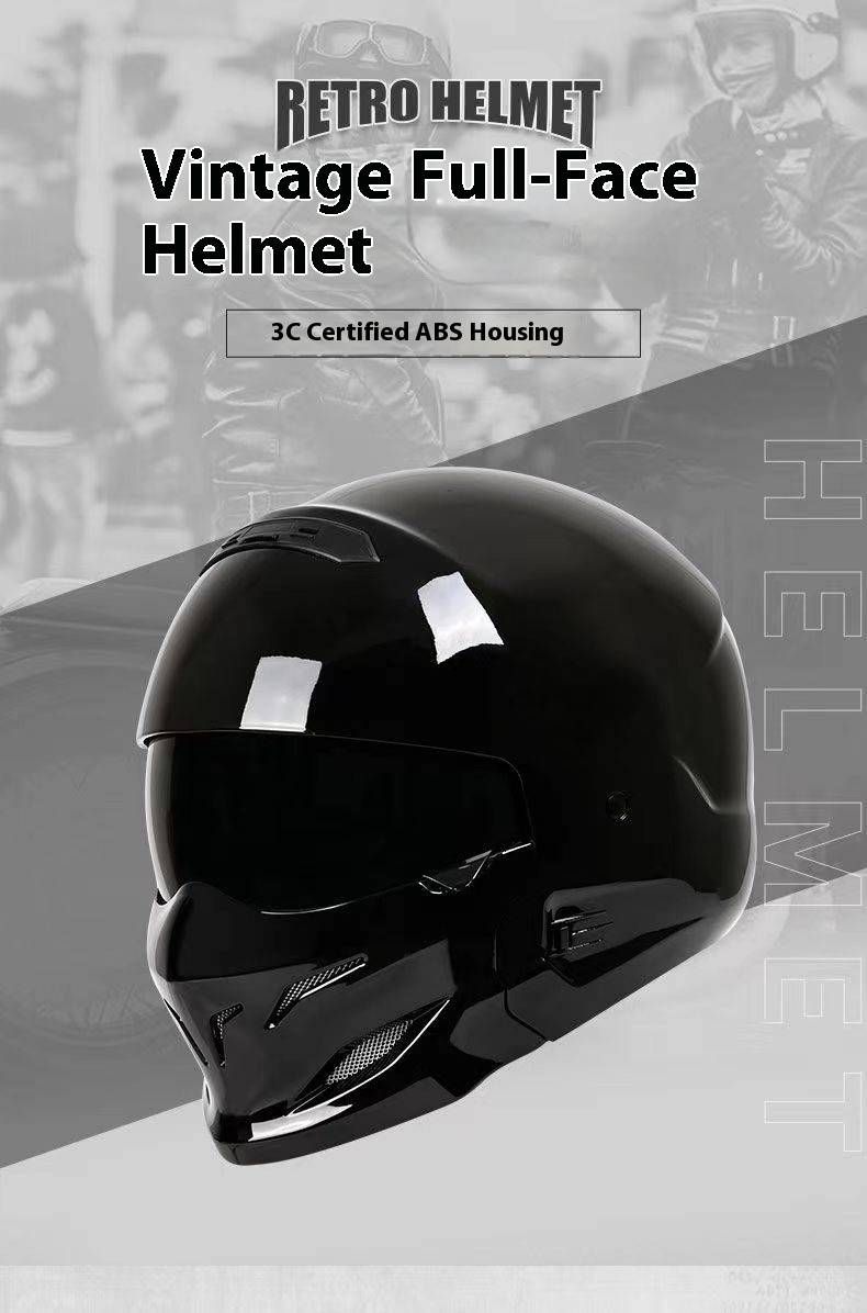 DOT & 3C Certified Retro Motorcycle Half Helmet With Bluetooth – Samurai Black Scorpion Design – Vintage Harley Style For Men_autovado.com