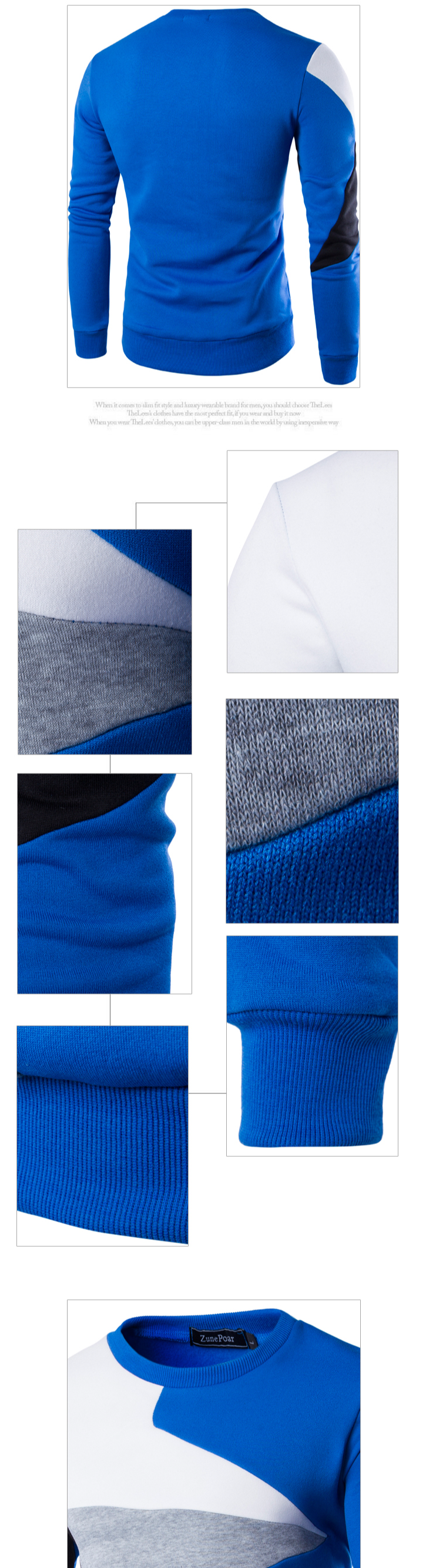 Men's Clothing Spring new arrivals Men's patchwork contrast color style casual long sleeved pullover sweatshirt 9238_autovado.com