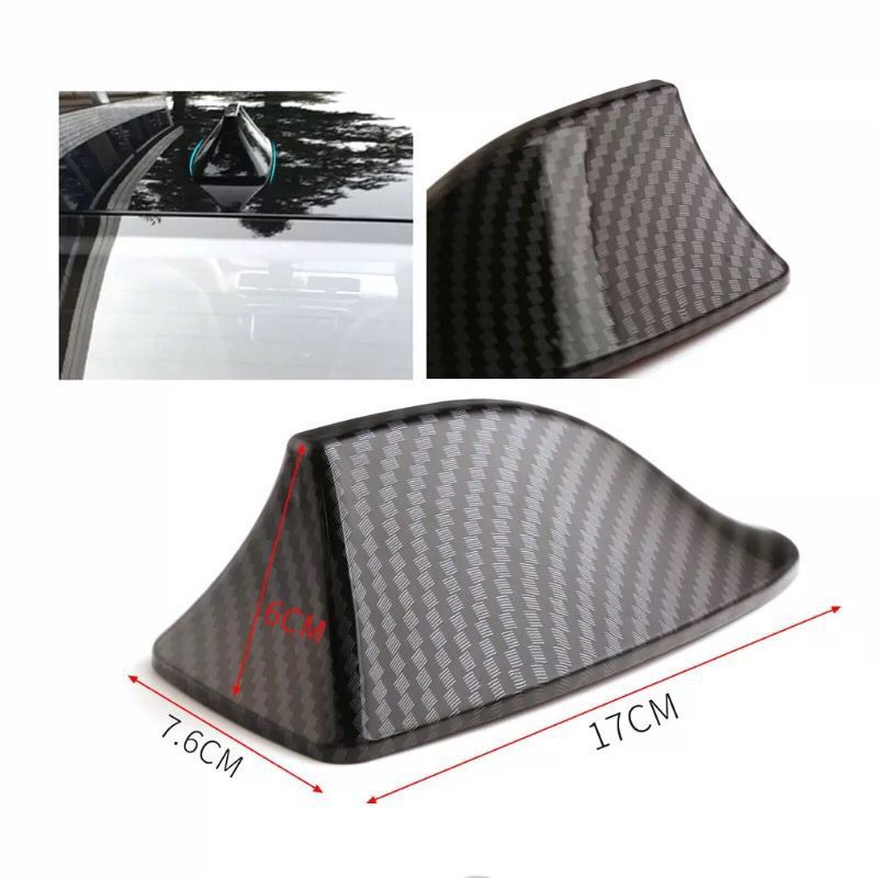 Car decoration shark-fin antenna with signal radio roof pasted tail fin modification free of drilling_autovado.com