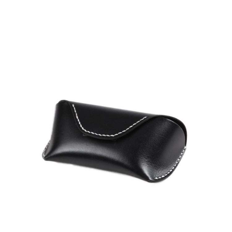 Unisex Leather glasses case cowhide sunglasses case high-grade vintage handmade glasses bag_autovado.com