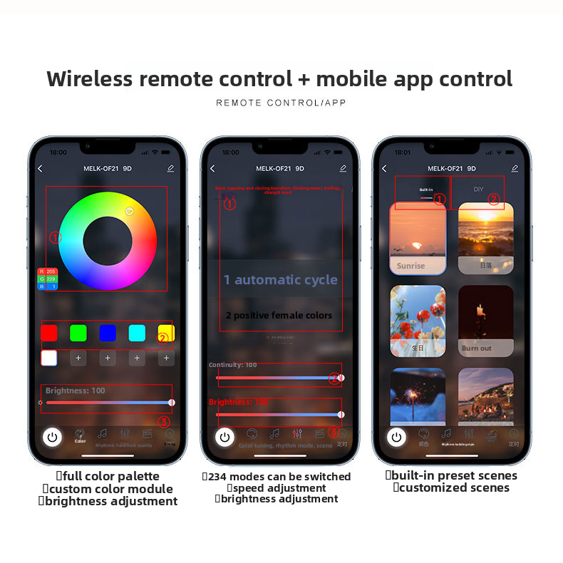 Car RGB Colorful Daytime Running Lights APP Bluetooth Control 30CM 45CM 60CM Driving Light Strip_autovado.com