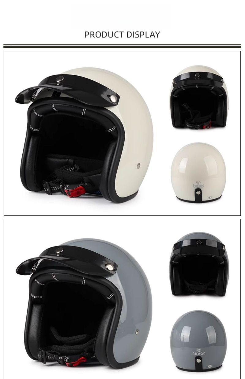Retro Motorcycle Helmet 3/4 Open Face With Bluetooth & Interchangeable Goggles - ABS Lightweight Safety Helmet For Men & Women_autovado.com