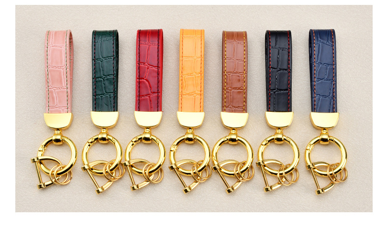 Fashion High End Car Anti Lost Key Ring Simple Leather Key Chain Pendant Creative Couple Business Key Chain_autovado.com