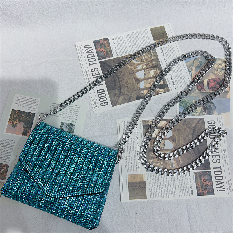 women's bags, super shiny chains, full of rhinestones, small square bags, messenger bags, celebrity evening bags_autovado.com