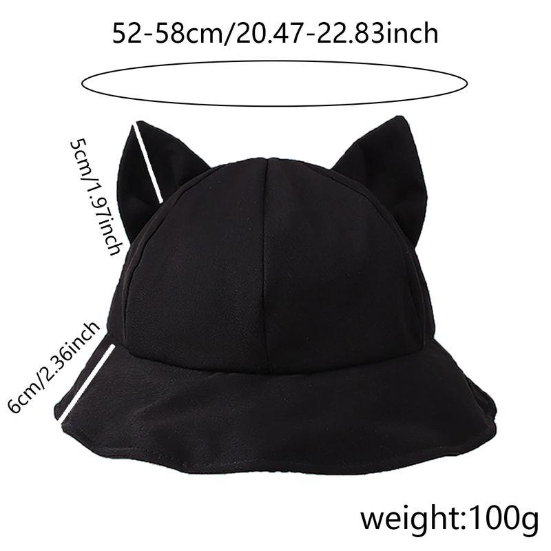 Hot Sale Women Cute Cat Ears Bucket Hat Summer Spring UV Protect Sunshade Foldable Fisherman Panama Y2K Hip-Hop Street Caps Girls_autovado.com